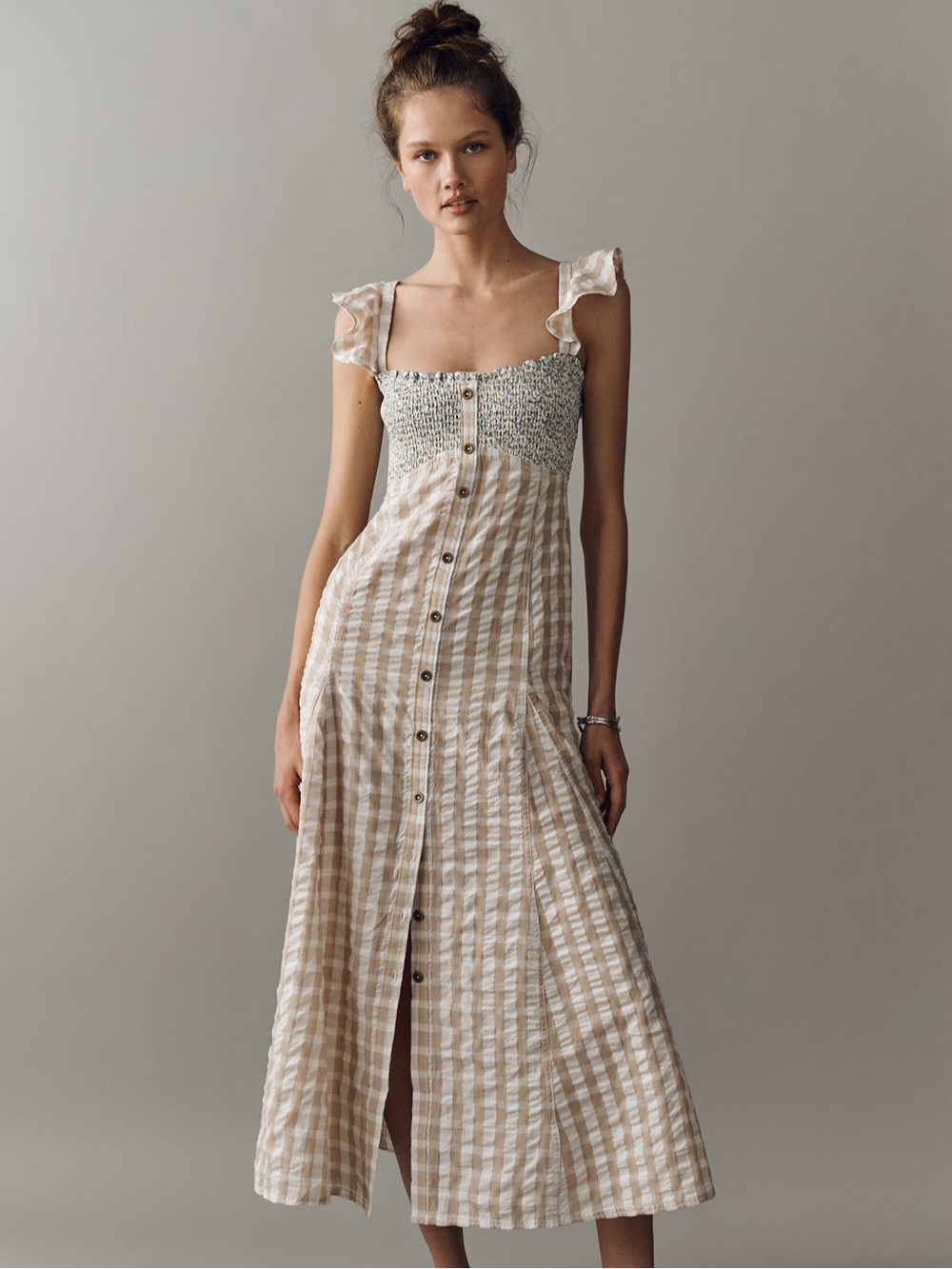 Pilcro 100% Cotton Buttondown Midi Dress